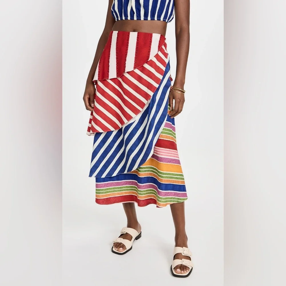 FARM Rio SET (skirt & top)
Amazing Stripes Frilled Midi Skirt size medium - Picture 2 of 4